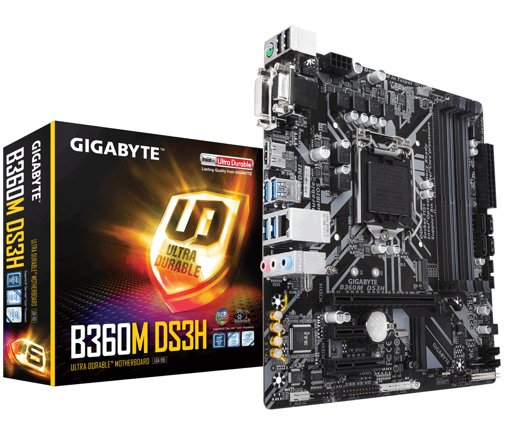 Core i7 8086K CPUとGIGABYTE B360M DS3H Gigabyte B360M DS3H - Motherboard Specifications On MotherboardDB